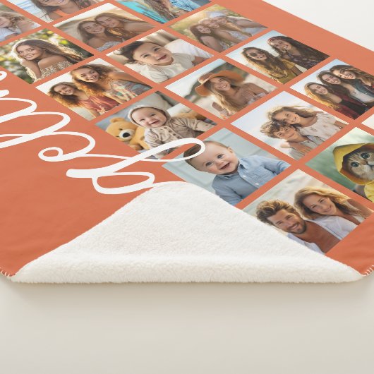 Couverture Sherpa 18 Photo Collage with Large Script - Terra Cotta  (3/4)