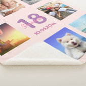 Couverture Sherpa 18e anniversaire rose blush photo collage (3/4)