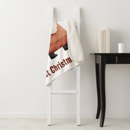 Couverture Sherpa 1er Noël de bébé personnalisé Père Noël (En situation)