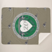 Couverture Sherpa 20e Emblème Emerald Green & Grey Heart (Devant (Horizontal))