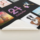 Couverture Sherpa 21e anniversaire noir photo nom collage (3/4)