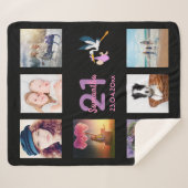 Couverture Sherpa 21e anniversaire noir photo nom collage (Devant (Horizontal))