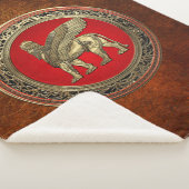 Couverture Sherpa [220] Lion assyrien ailli - Lamassu d'or (3/4)