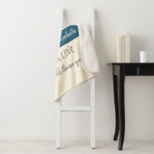 Couverture Sherpa 25e anniversaire du Mariage argent et bleu (En situation)