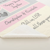 Couverture Sherpa 25e anniversaire du Mariage argent et rose (3/4)