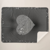 Couverture Sherpa 25e anniversaire du Mariage Coeur Rose d'argent (Devant (Horizontal))
