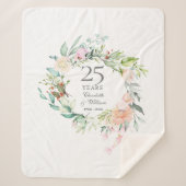 Couverture Sherpa 25e anniversaire du Mariage d'argent Floral Garlan (Devant)