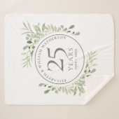 Couverture Sherpa 25e anniversaire Mariage d'argent verdure (Devant (Horizontal))