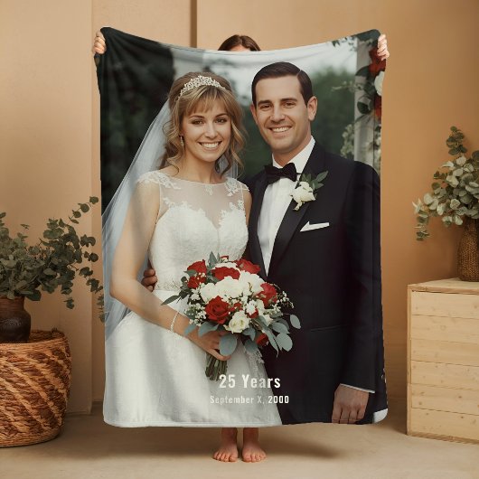 Couverture Sherpa 25th Wedding Anniversary Sherpa Blanket Photo