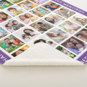 Couverture Sherpa 30 Photo Collage Nom de famille Souvenirs Violet (3/4)
