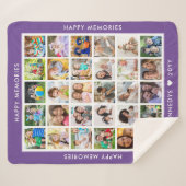 Couverture Sherpa 30 Photo Collage Nom de famille Souvenirs Violet (Devant (Horizontal))