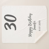 Couverture Sherpa 30e anniversaire ajouter nom date année noir modèl (Devant (Horizontal))