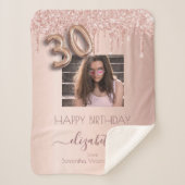 Couverture Sherpa 30e anniversaire blush rose parties scintillant d' (Devant)