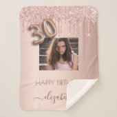 Couverture Sherpa 30e anniversaire rose or parties scintillant goutt (Devant)