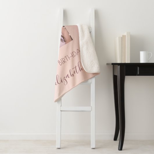 Couverture Sherpa 30e anniversaire rose or parties scintillant goutt (En situation)