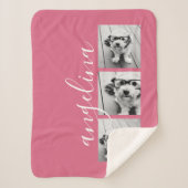 Couverture Sherpa 3 Collage photo PEUT MODIFIER arrière - plan rose (Devant)