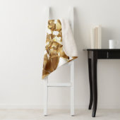 Couverture Sherpa 3D abstraite texture or cristal. (En situation)