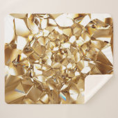 Couverture Sherpa 3D abstraite texture or cristal. (Devant (Horizontal))