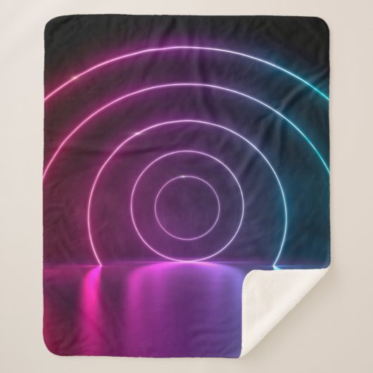 Couverture Sherpa 3d ing des lignes brillantes du portail de cercle (Devant)