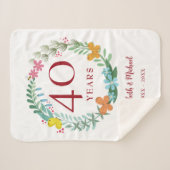 Couverture Sherpa 40e anniversaire Ruby Floral Butterfly Wreath (Devant (Horizontal))