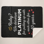 Couverture Sherpa 40ème anniversaire du Mariage I - Ruby Funny Coupl (Devant (Horizontal))