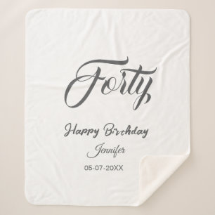 Couverture Sherpa 40ème lettre quarantième anniversaire ajouter nom