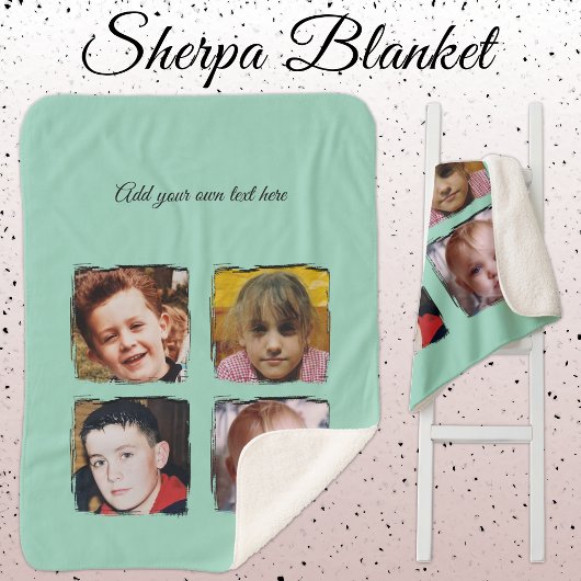 Couverture Sherpa 4 photo collage add text green
