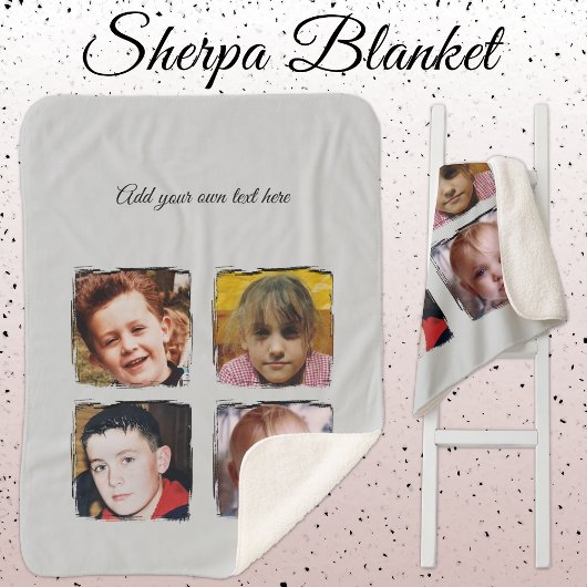 Couverture Sherpa 4 photo collage add text grey