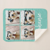 Couverture Sherpa 4 Photo Collage Minimaliste Nom manuscrit (Devant (Horizontal))