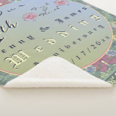 Couverture Sherpa 4e année Mariage Anniversaire Vert&Bleu Fleur (3/4)