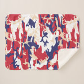 Couverture Sherpa 4th of July, Independence day, Camouflage Beige (Devant (Horizontal))