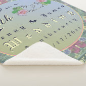 Couverture Sherpa 4th Year Wedding Anniversary Green&Blue Flower (3/4)