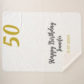 Couverture Sherpa 50e anniversaire ajouter nom date année noire modè (Devant (Horizontal))