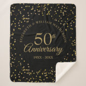 Couverture Sherpa 50e anniversaire de mariage noir et or (Devant)