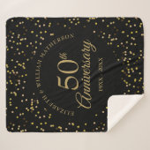 Couverture Sherpa 50e anniversaire de mariage noir et or (Devant (Horizontal))