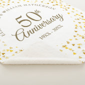 Couverture Sherpa 50e Anniversaire de Mariage Or Cœurs Confettis (3/4)
