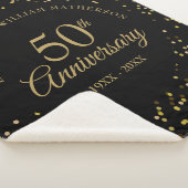 Couverture Sherpa 50e Anniversaire du Mariage d'or Noir et Or (3/4)