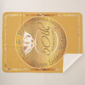 Couverture Sherpa 50e anniversaire du Mariage Ochre & Rose (Devant (Horizontal))