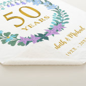 Couverture Sherpa 50e anniversaire Golden Floral Bluebells Wreath (3/4)
