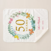 Couverture Sherpa 50e anniversaire Golden Floral Butterfly Wreath (Devant (Horizontal))