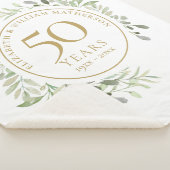 Couverture Sherpa 50e anniversaire Mariage or Aquarelle Verdure (3/4)