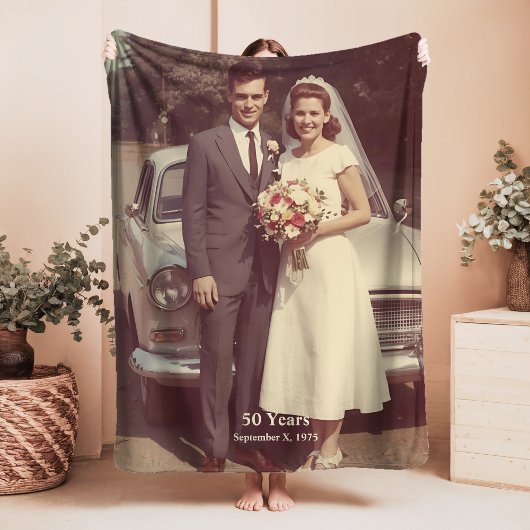 Couverture Sherpa 50th Wedding Anniversary Sherpa Blanket Photo