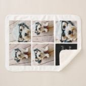 Couverture Sherpa 5 Collage photo et bloc de couleur texte - noir bl (Devant (Horizontal))