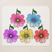 Couverture Sherpa 5 Fleurs de couleur (Devant (Horizontal))