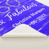 Couverture Sherpa 60 & fabuleux anniversaire bleu argent ajouter nom (3/4)