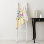 Couverture Sherpa 60e anniversaire du diamant gerbera fleurs pêche (En situation)