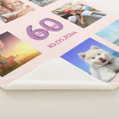 Couverture Sherpa 60e anniversaire sur mesure photo collage rose or (3/4)