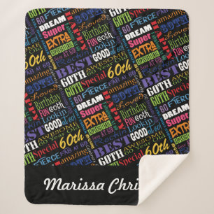 Couverture Sherpa 60e fête d'anniversaire Spécial Monogramme personn