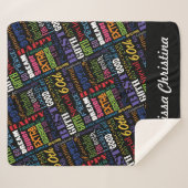 Couverture Sherpa 60e fête d'anniversaire Spécial Monogramme personn (Devant (Horizontal))