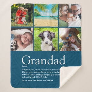 Couverture Sherpa 6 Photo Best Grandpa, Grandad, Papa Definition